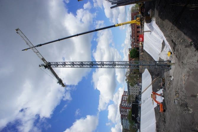 Avancement des travaux au projet de condos 21e arrondissement, dans le Vieux-Montréal.