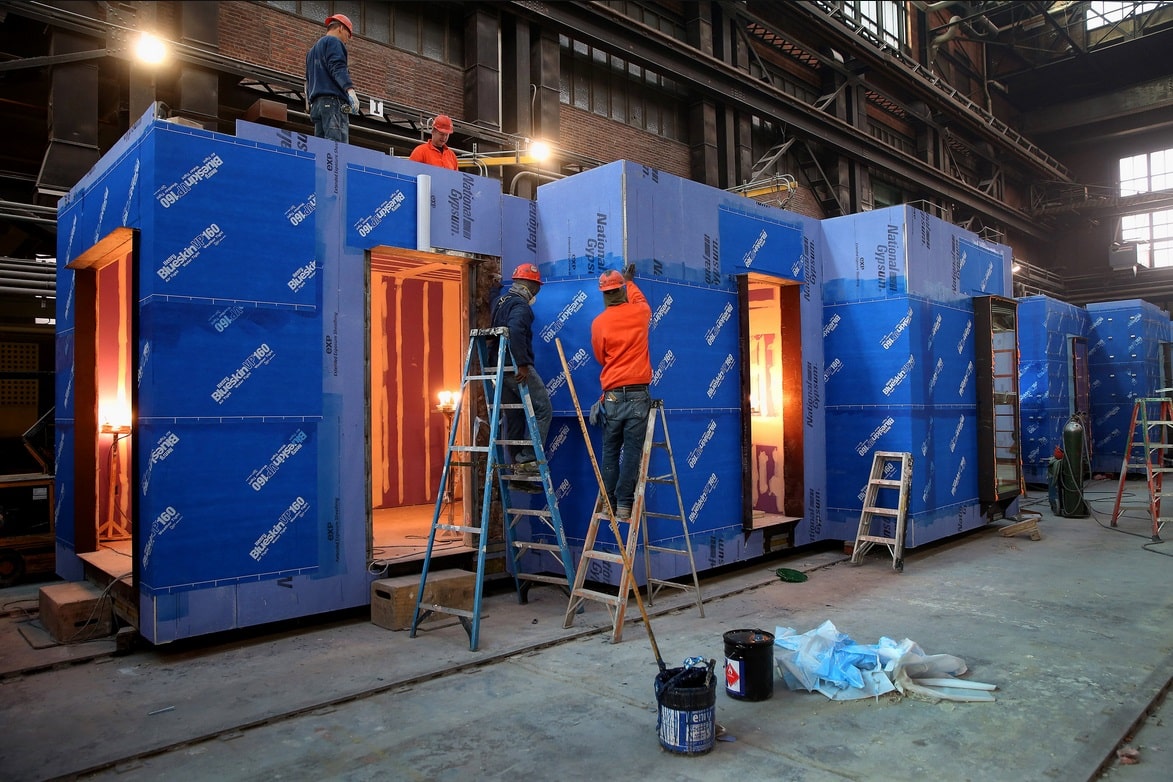 Photo de construction des appartements du projet My Micro NY. Source : New York Times.