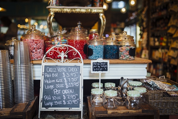 Bar à bonbons de la boutique Le Petit Dep