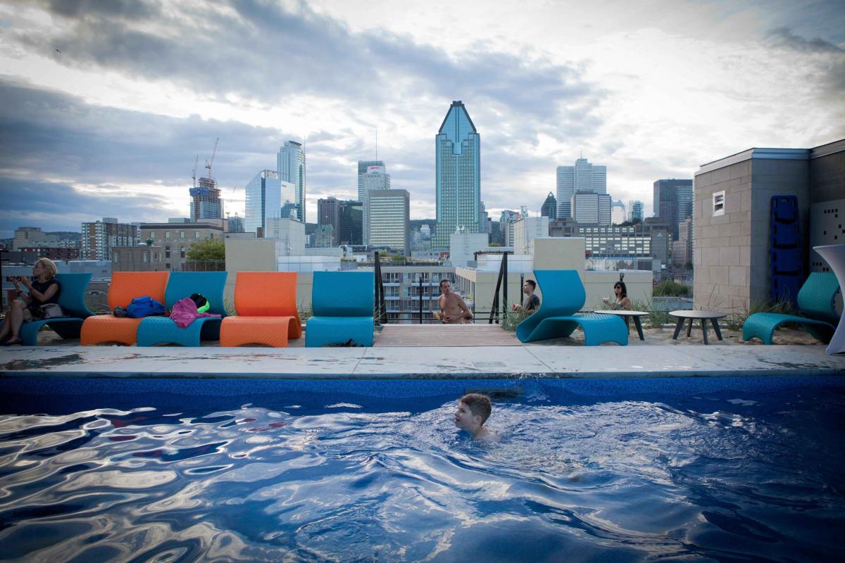 lowney's rooftop swimming pool in griffintown