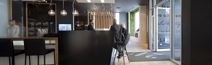Le bureau des ventes du projet de condos Le 21e arrondissement, dans le Vieux-Montréal.